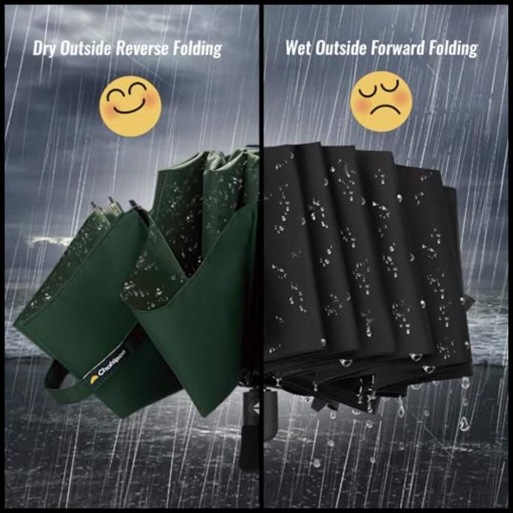 Compact Windproof Automatic Umbrella Inverted Fol… - image 6